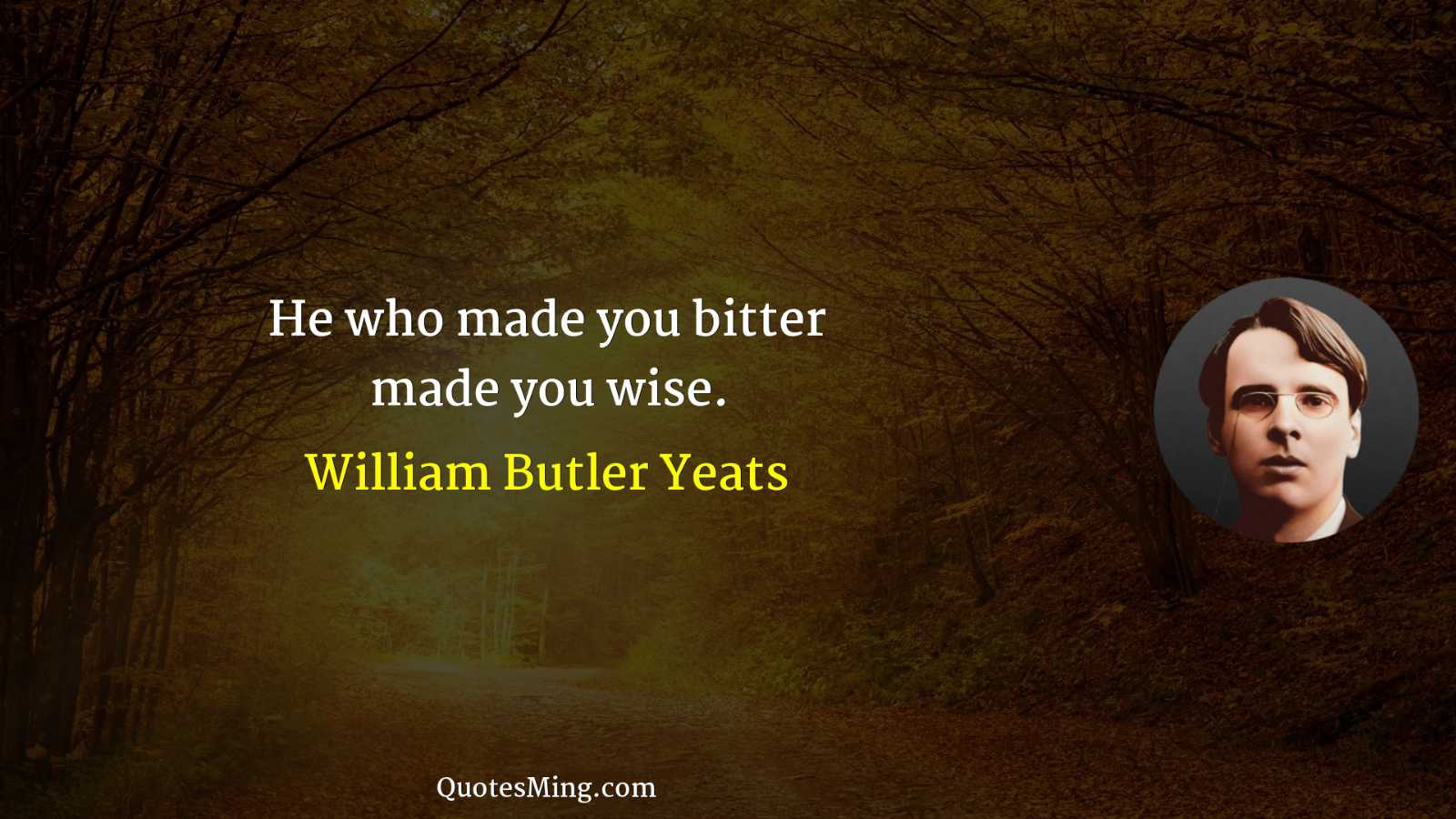 He who made you bitter made you wise