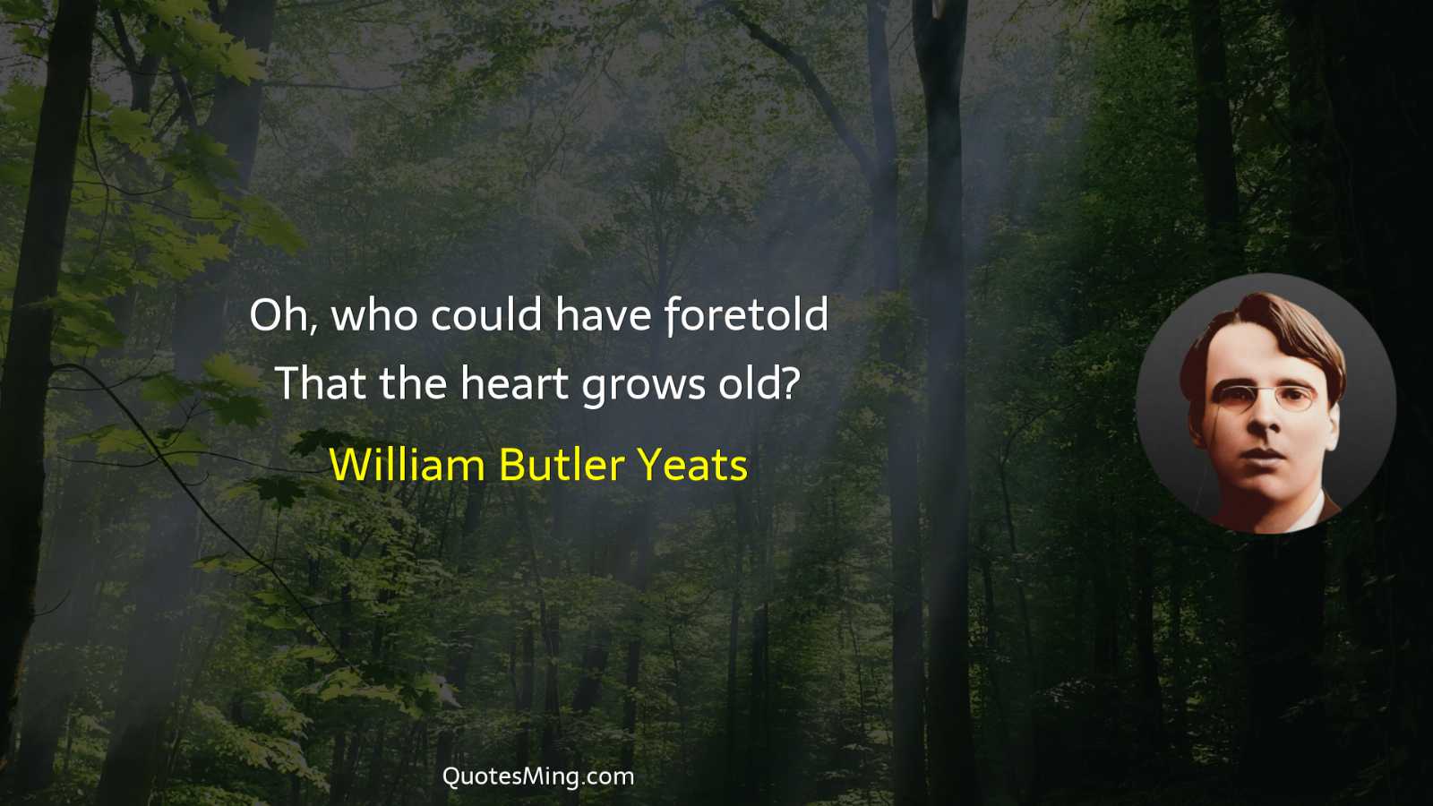 Oh who could have foretold That the heart grows old?