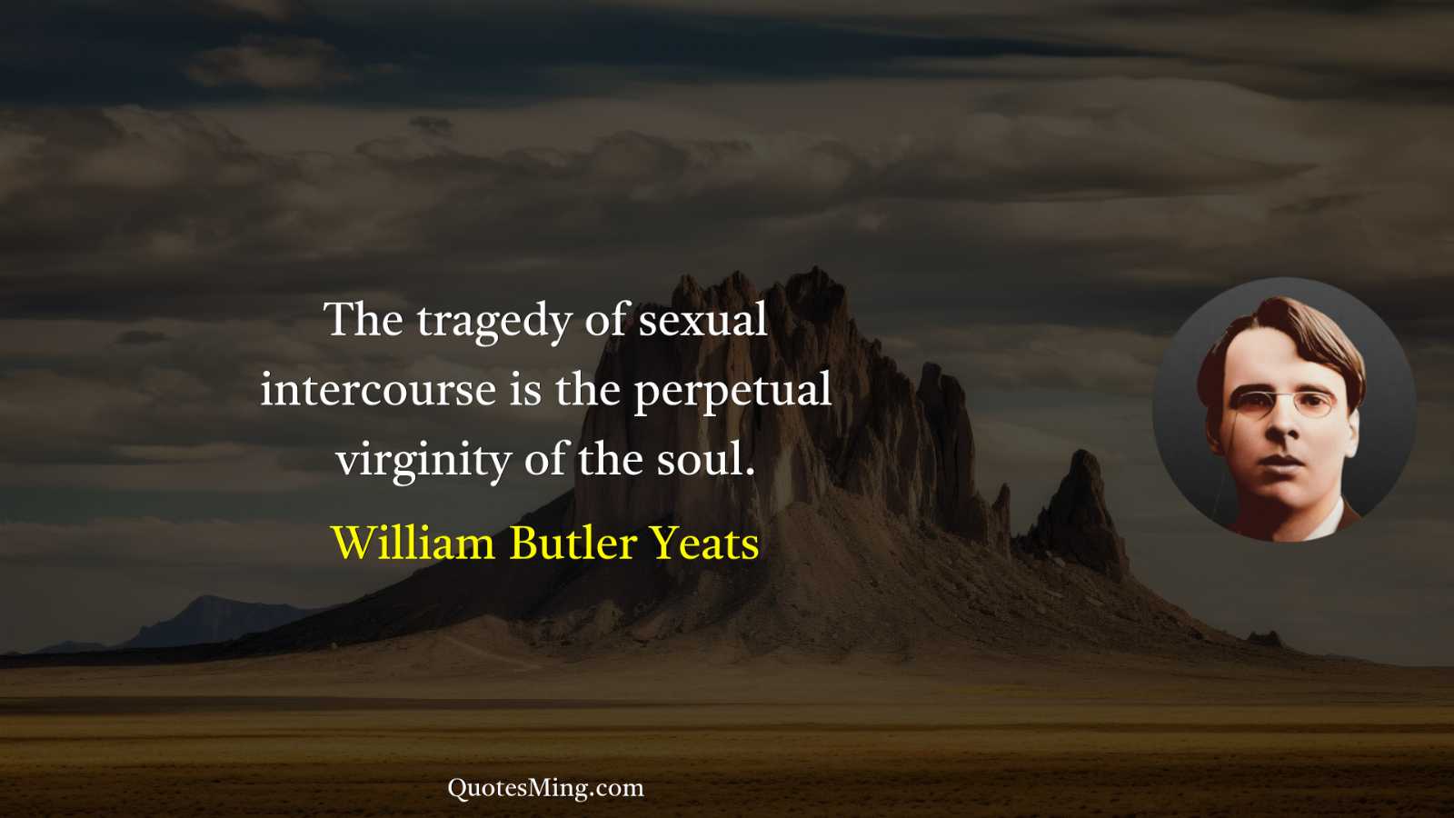 The tragedy of sexual intercourse is the perpetual virginity of