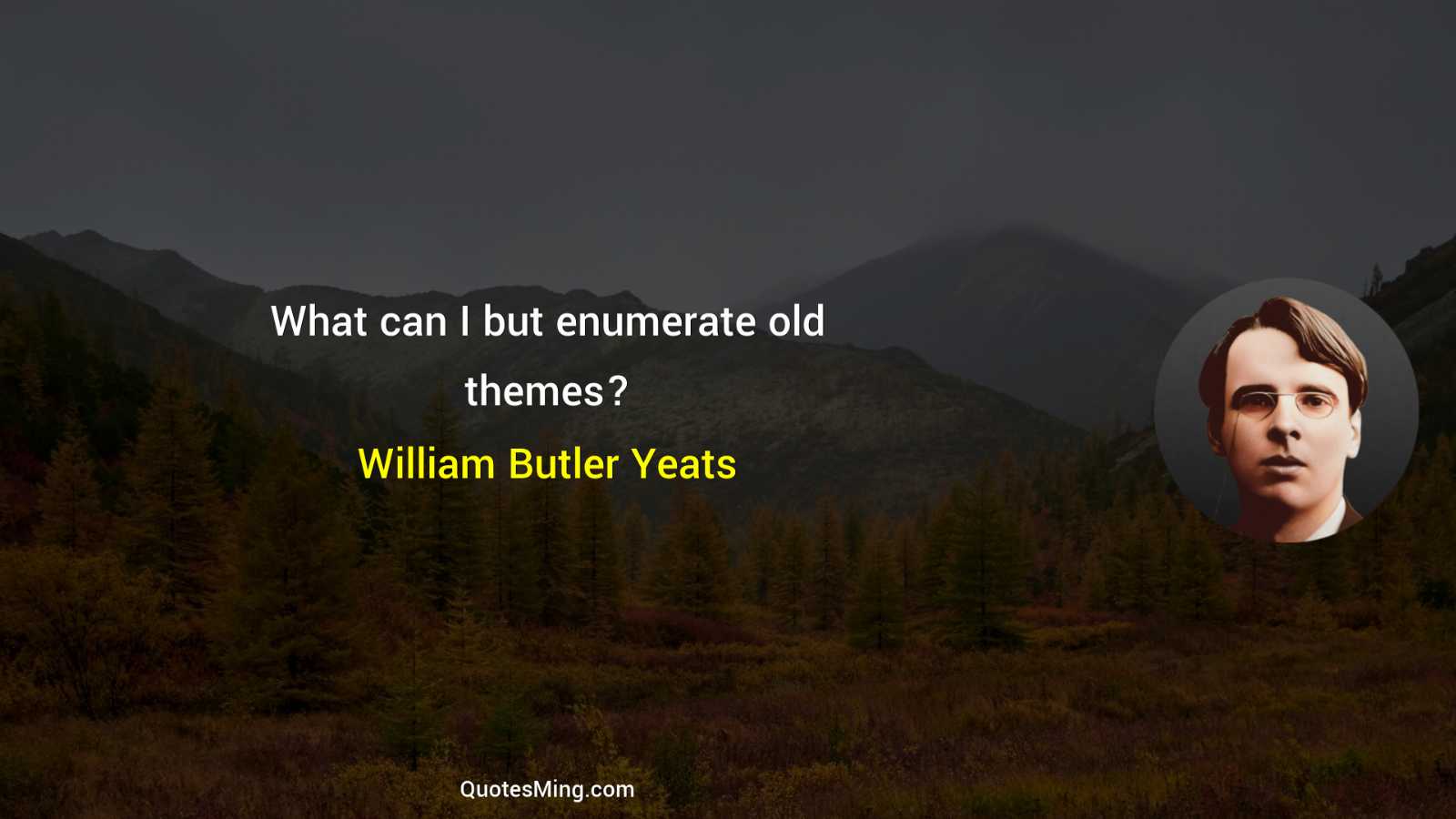 What can I but enumerate old themes?