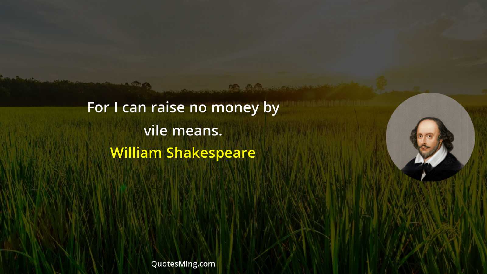 For I can raise no money by vile means