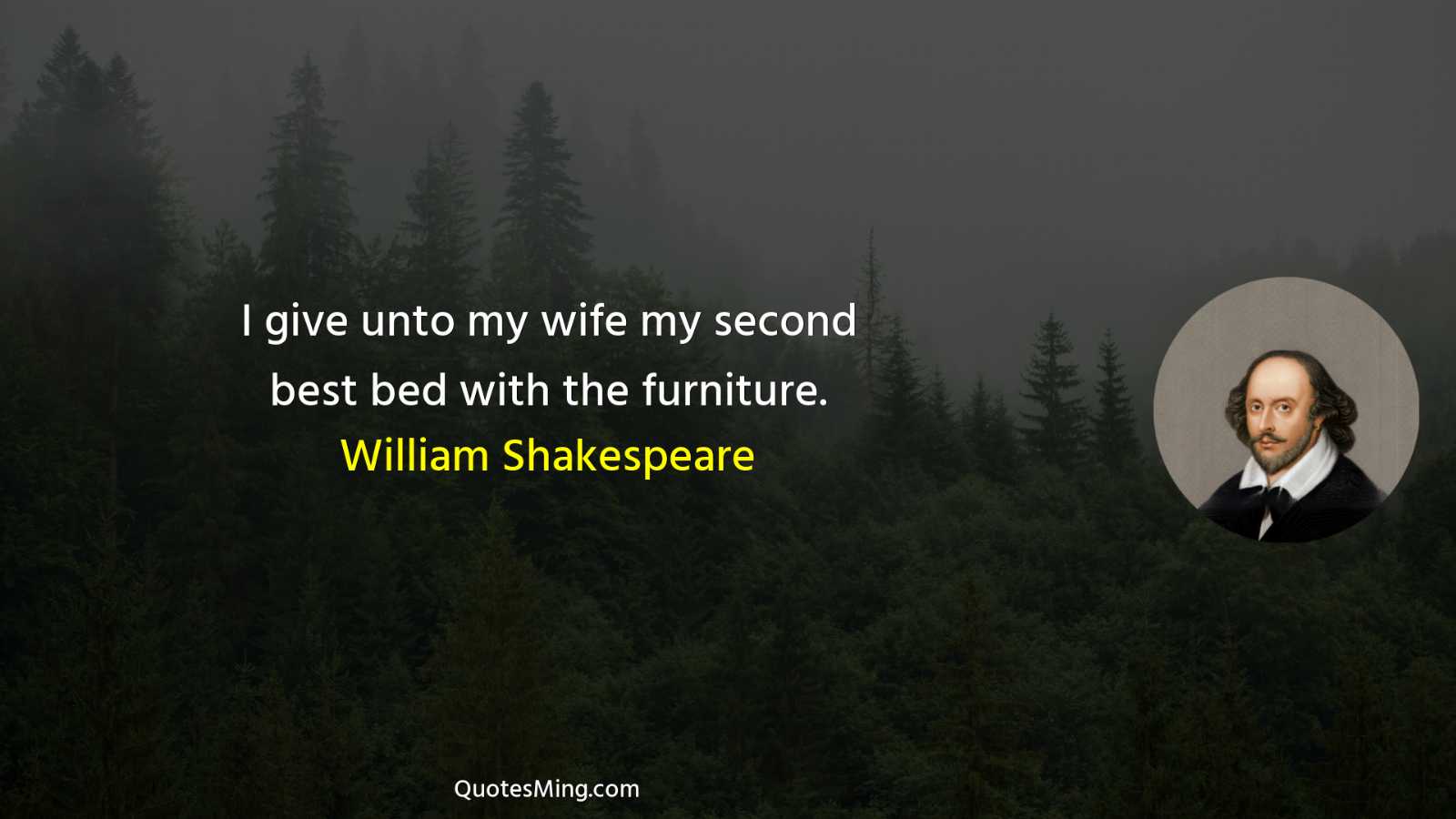 I give unto my wife my second best bed with