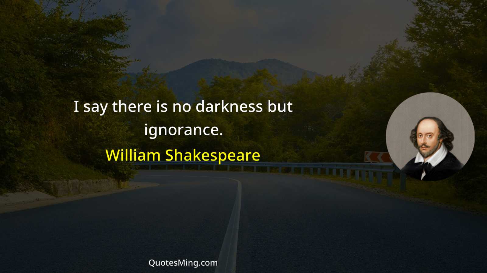 I say there is no darkness but ignorance