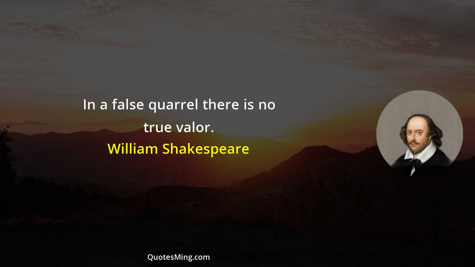 In a false quarrel there is no true valor