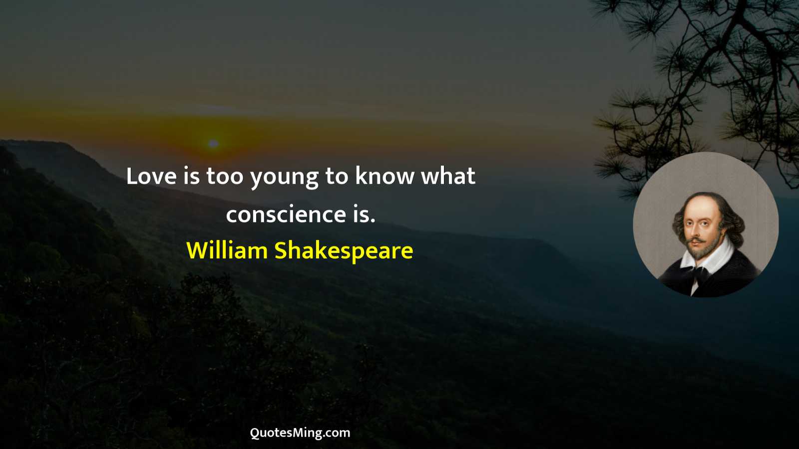 Love is too young to know what conscience is