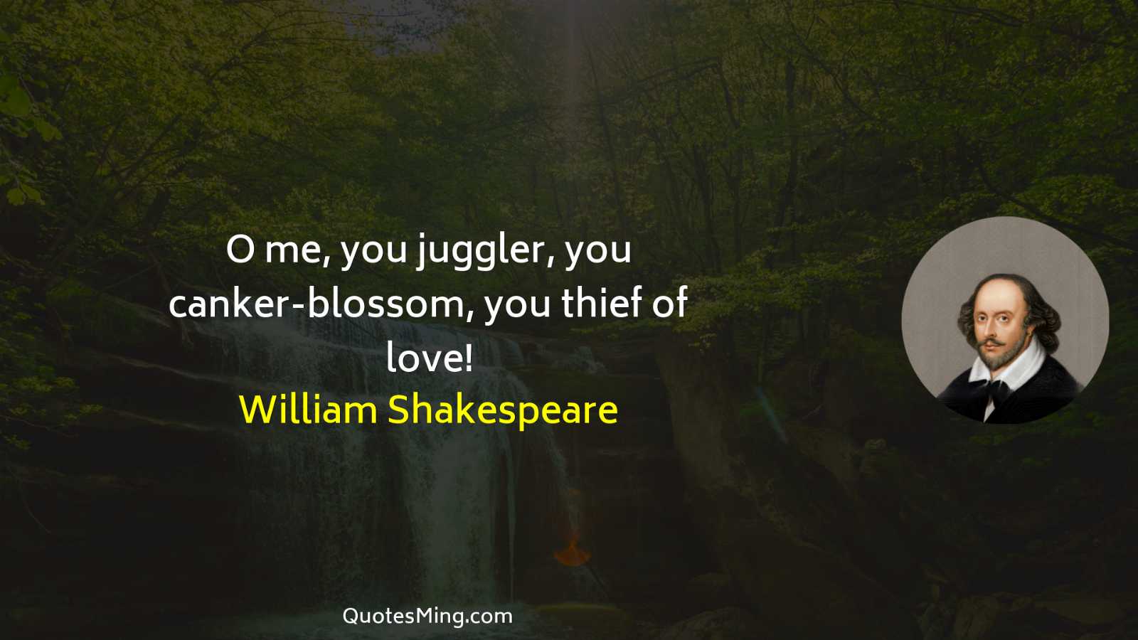 O me you juggler you canker-blossom you thief of love