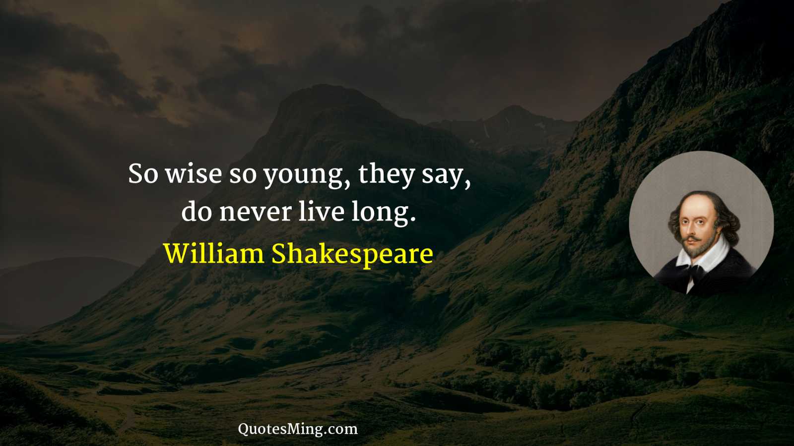 So wise so young they say do never live long