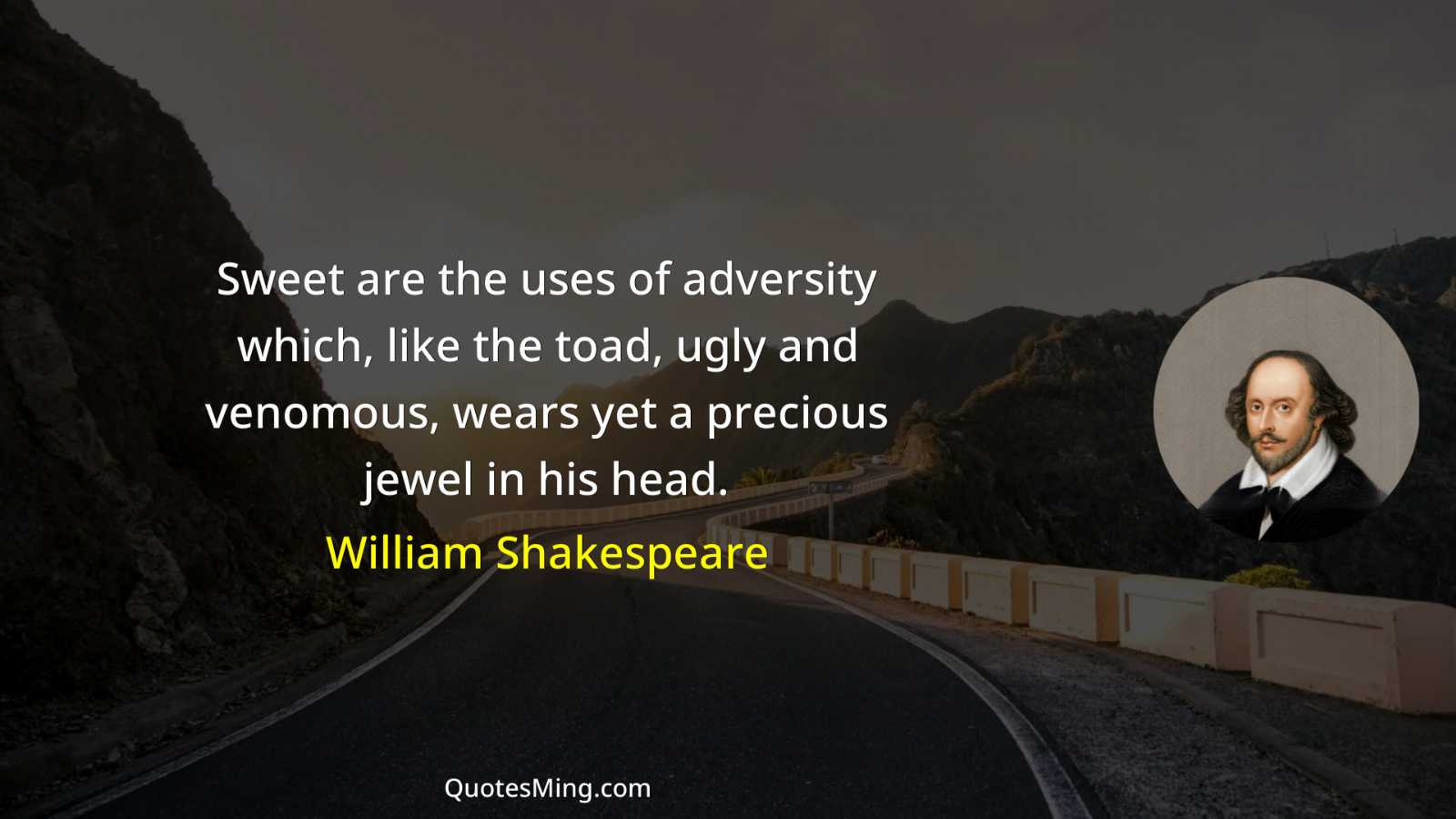 Sweet are the uses of adversity which like the toad