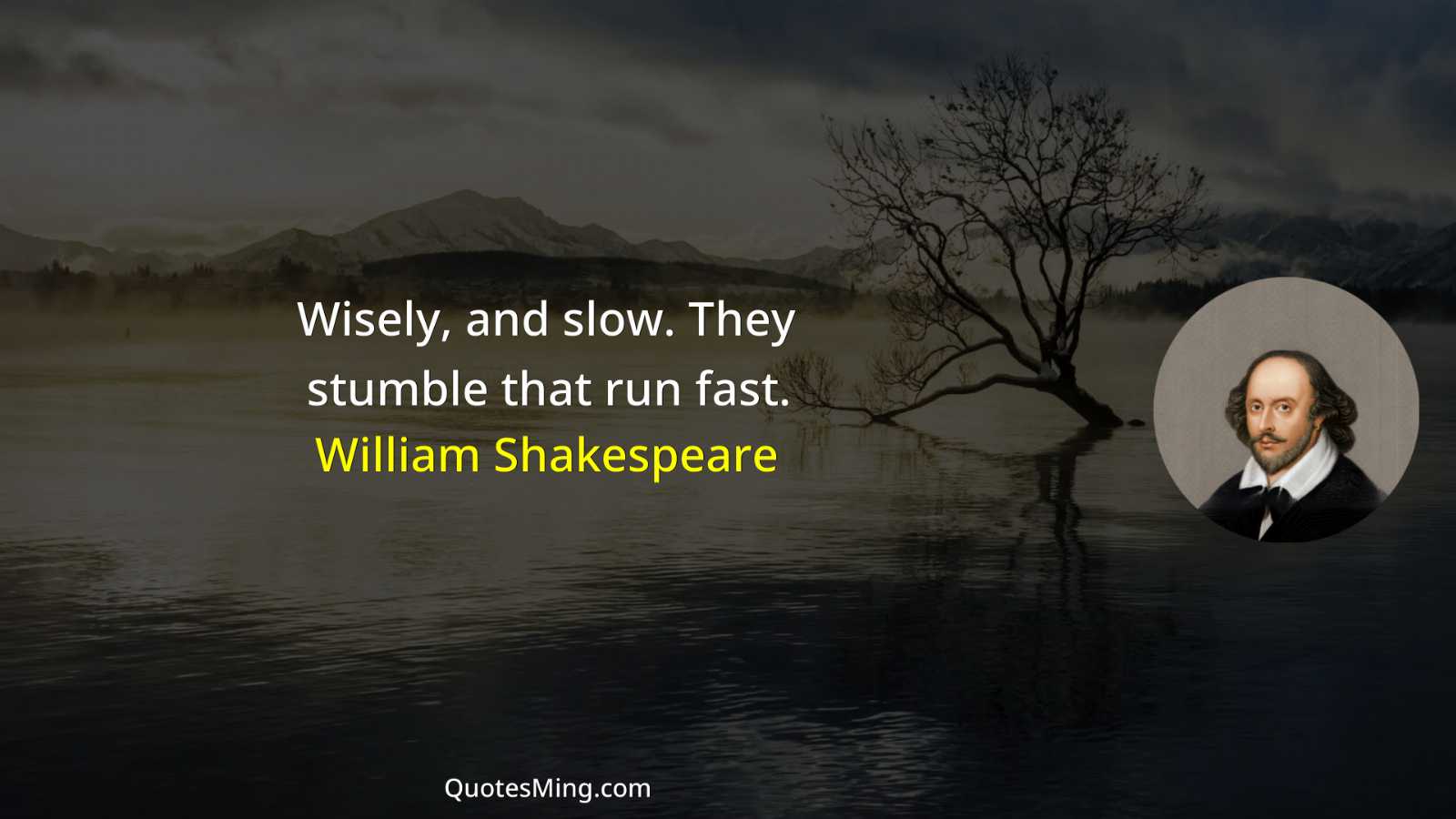 Wisely and slow They stumble that run fast