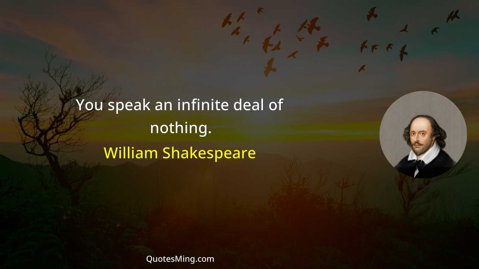 You speak an infinite deal of nothing