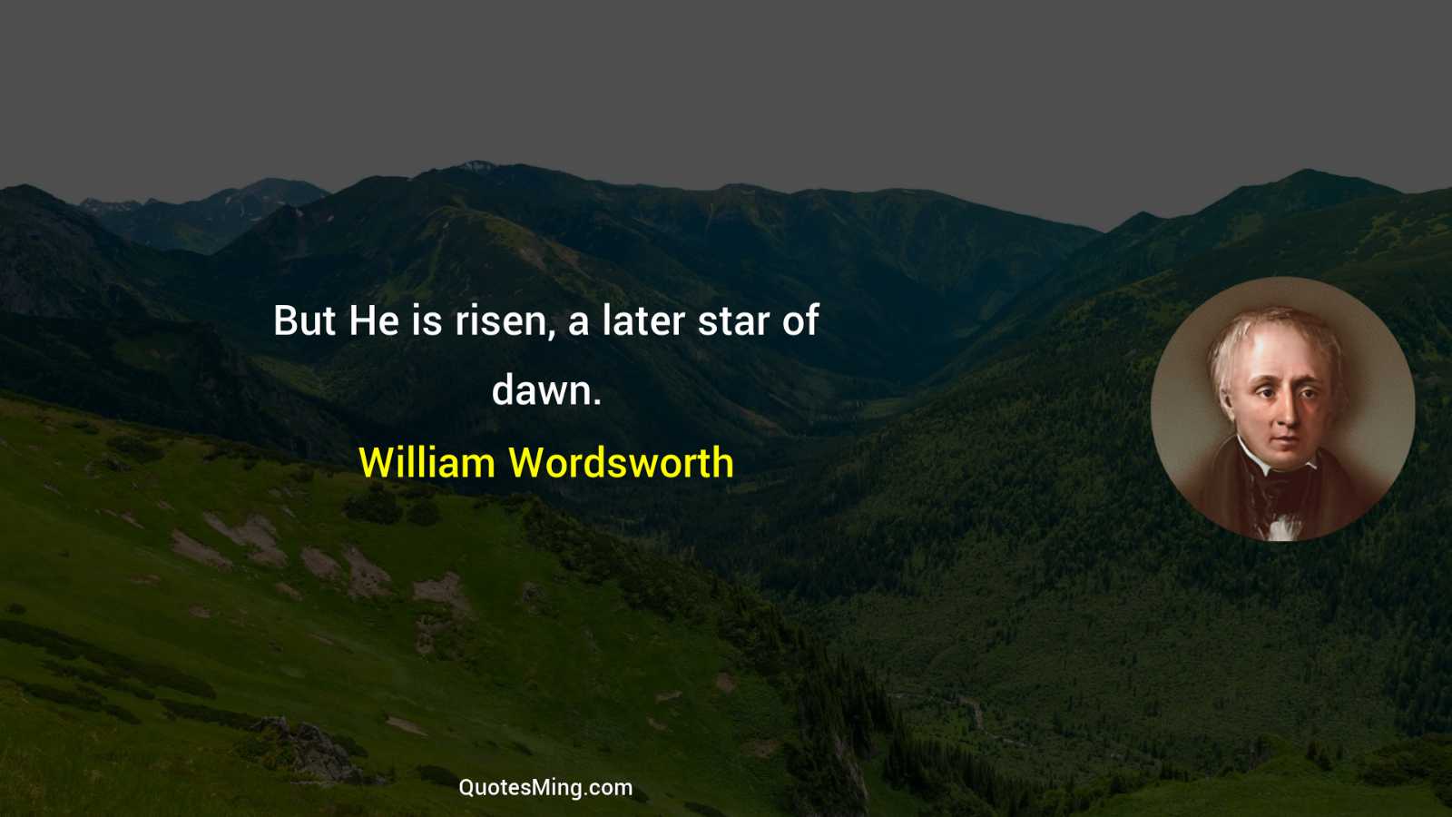 But He is risen a later star of dawn