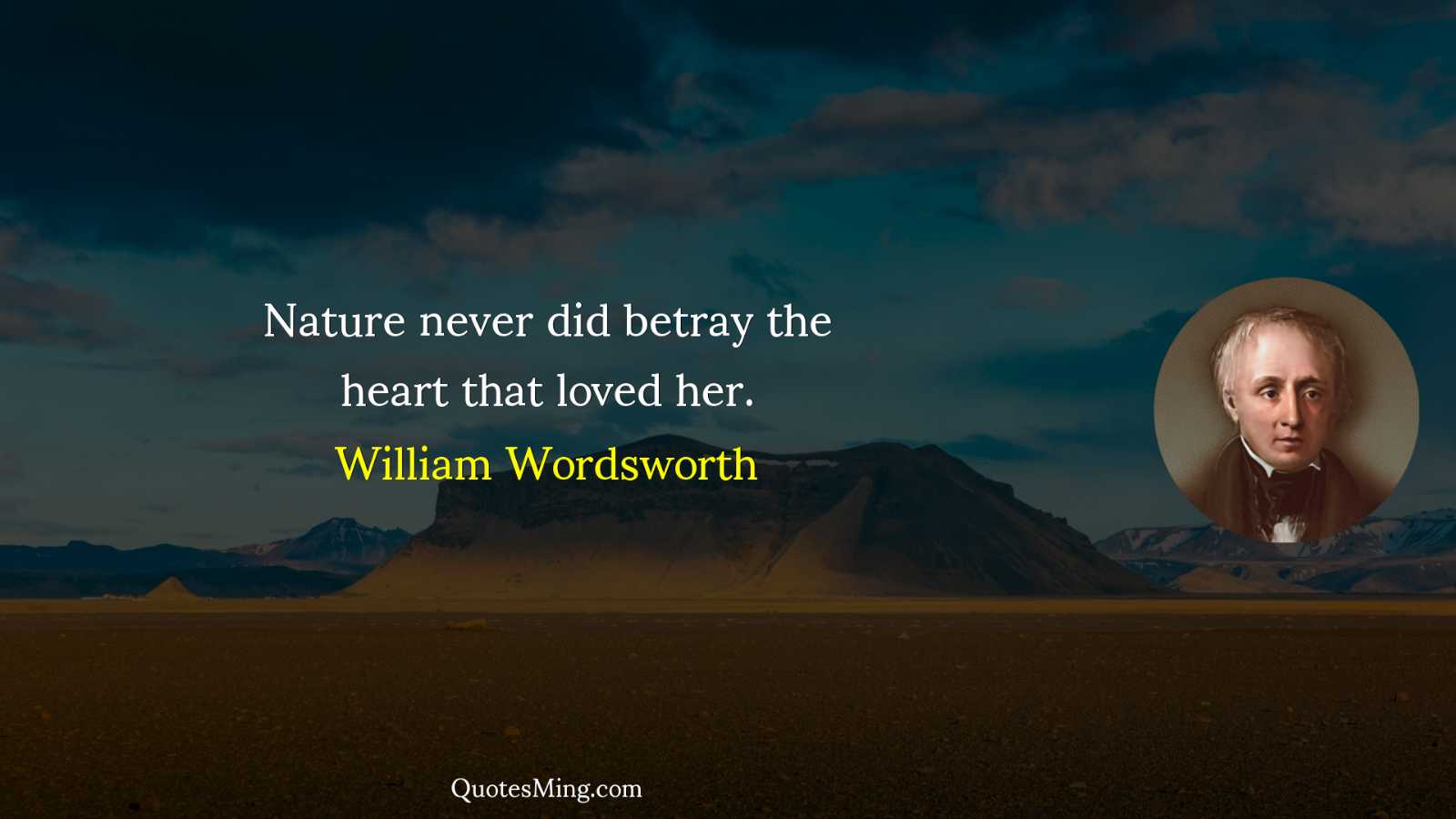 Nature never did betray the heart that loved her