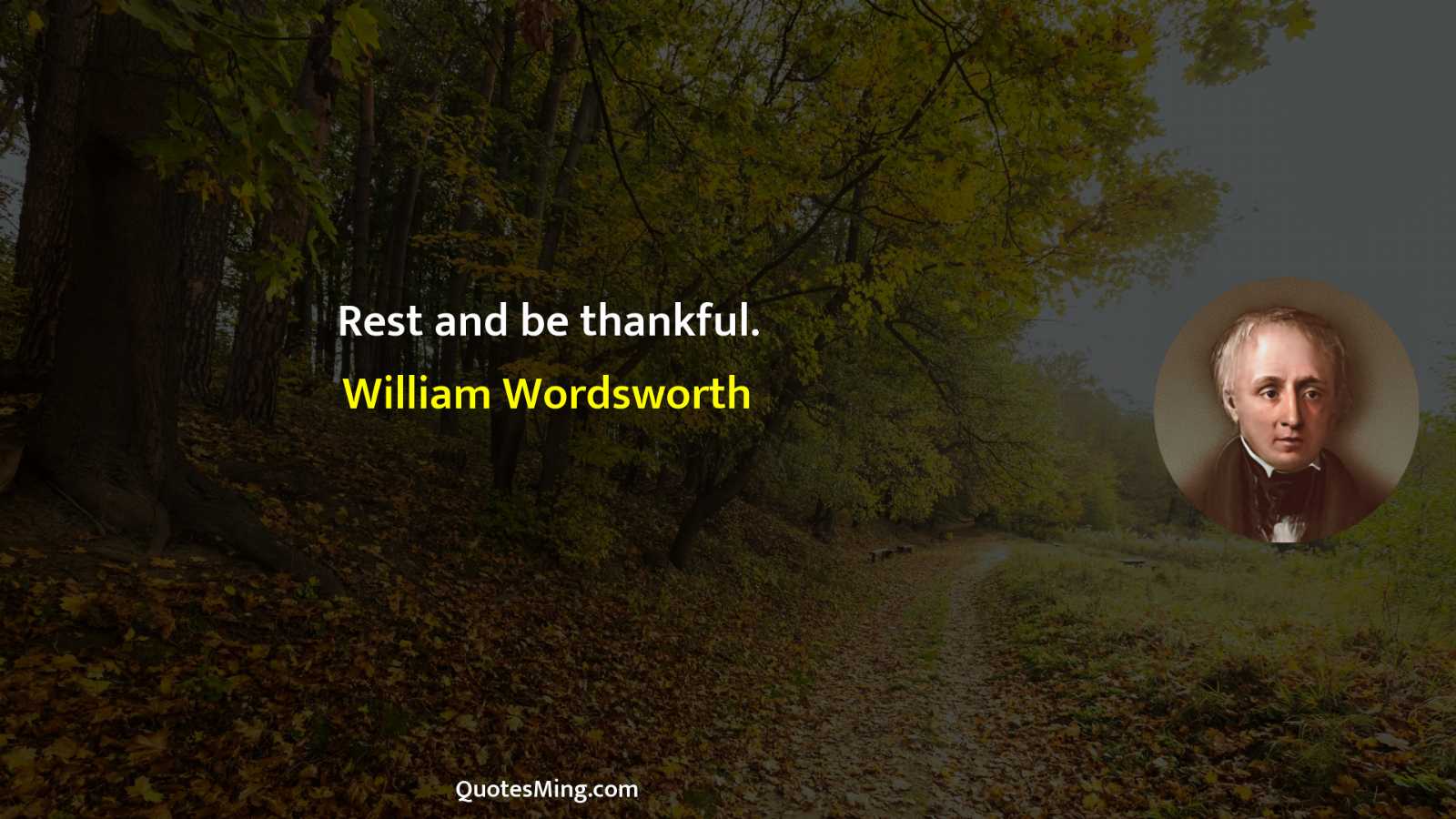 Rest and be thankful