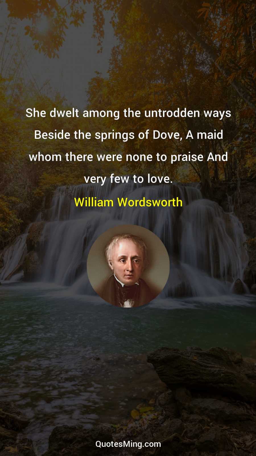 She dwelt among the untrodden ways Beside the springs of