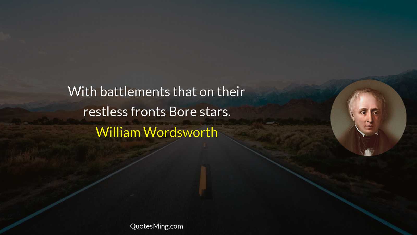 With battlements that on their restless fronts Bore stars