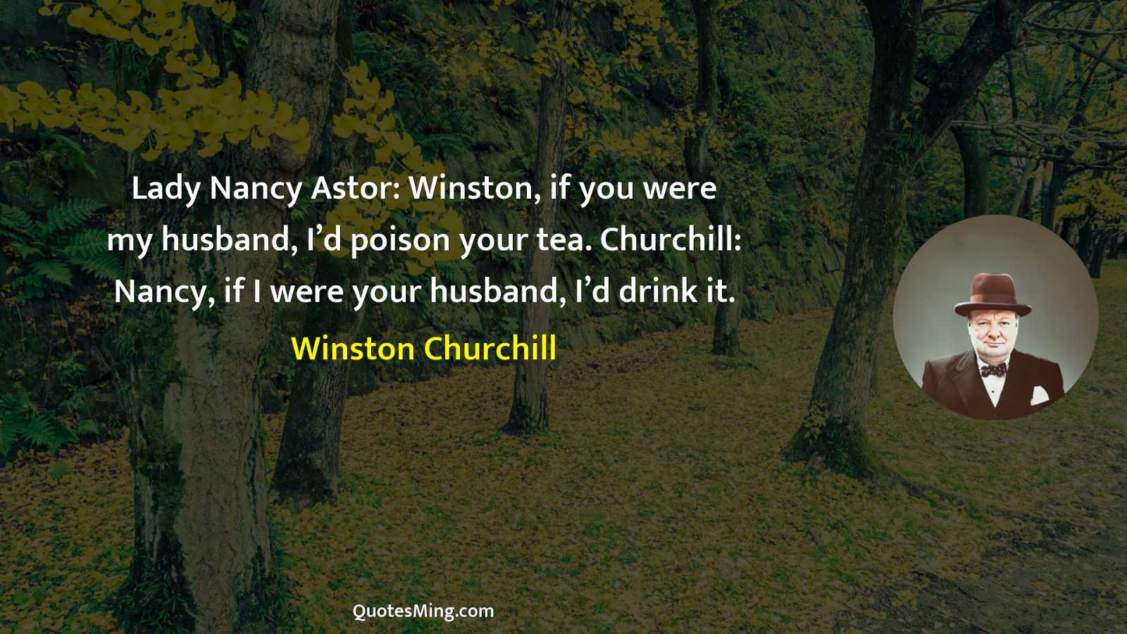 Lady Nancy Astor: Winston if you were my husband I’d