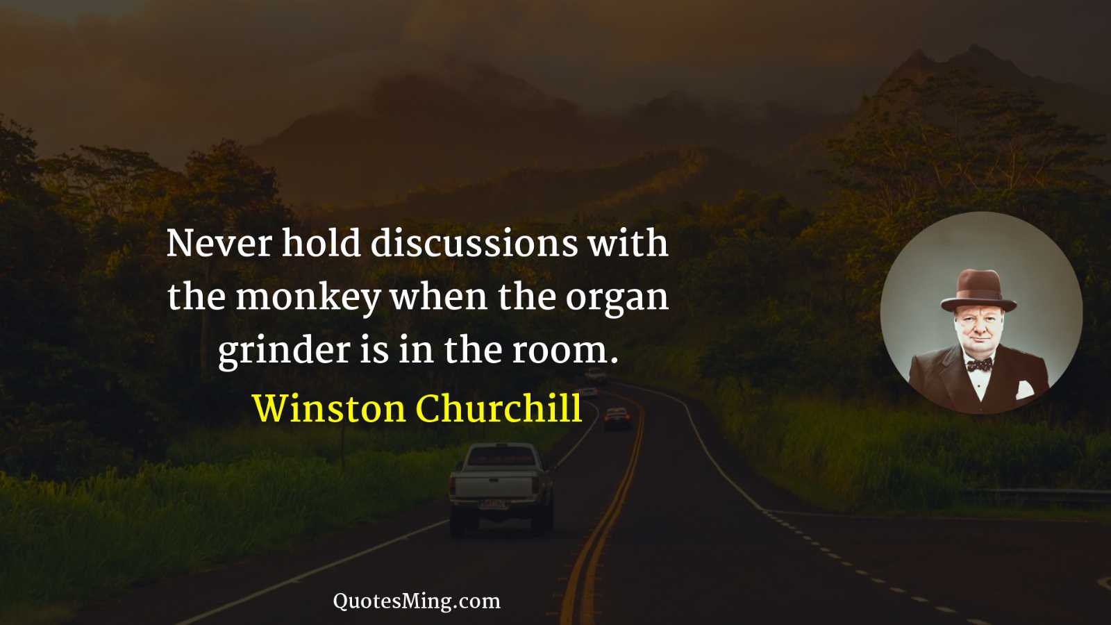 Never hold discussions with the monkey when the organ grinder