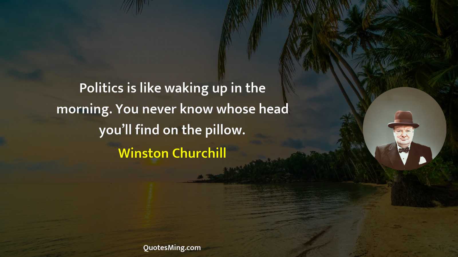 Politics is like waking up in the morning You never