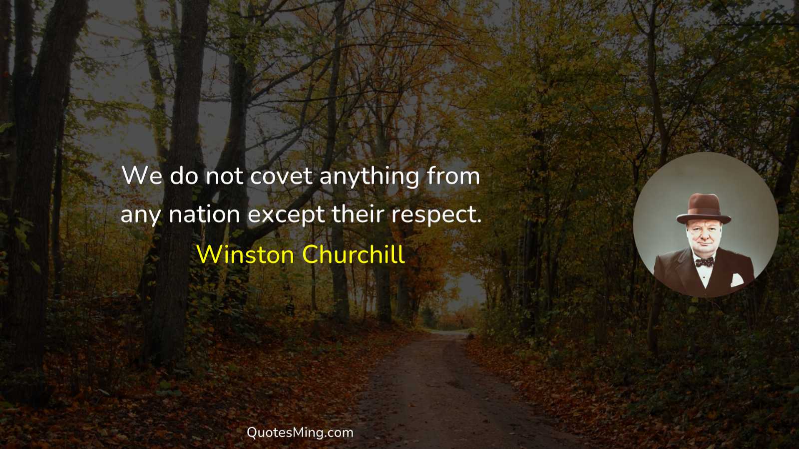 We do not covet anything from any nation except their